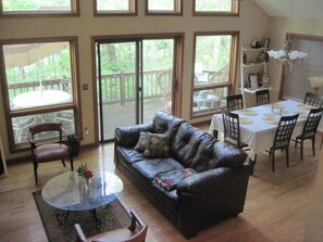 Living room and dining area