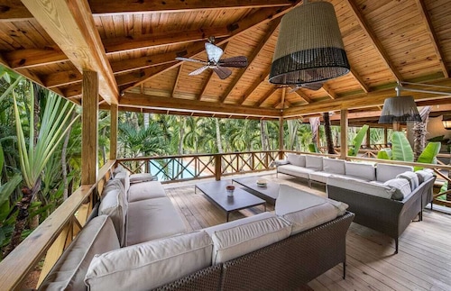 Walk to the beach from Tropical luxury Villa.