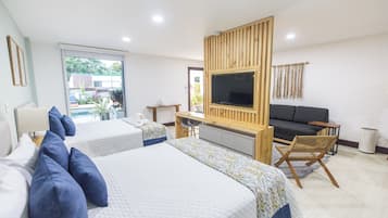 Memory foam beds, minibar, in-room safe, desk