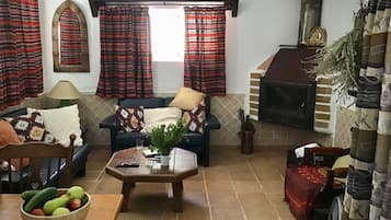 Televisión y chimenea
