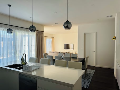 Dining. ‘The bayside’ Beautifully brand new house - 3 minutes from the beach