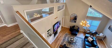 Smart TV, fireplace, video games