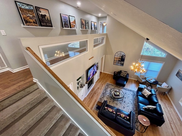 Smart TV, fireplace, video games