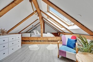Premium Apartment, 1 Bedroom, Mezzanine | Living room | 42-inch flat-screen TV with cable channels, TV - Sopot Cosy ATTIC (Sopot)