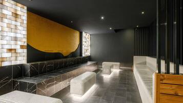 Couples treatment room(s), sauna, hot tub, steam room, body treatments