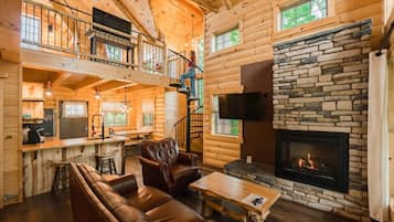 Een smart-tv en een open haard