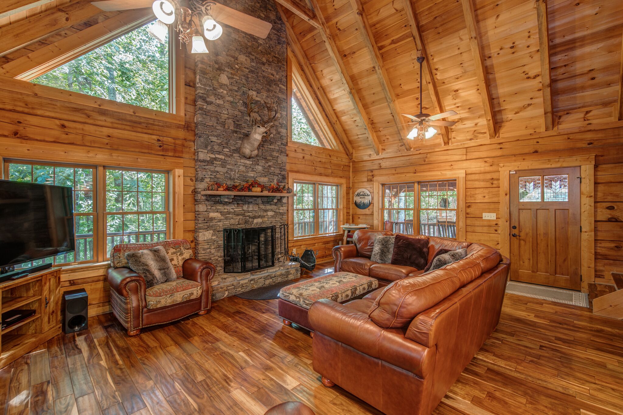 Smart TV, fireplace, table tennis, books