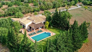A large house with a swimming pool, surrounded by trees and a garden. - Villa Punta Colet, Beautiful villa for 8 people close to Pollensa (Pollença)
