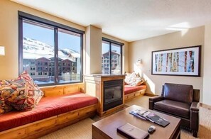 TV, fireplace, books, stereo - Grand Summit Hotel | Great Ski Location! Luxury and Comfort (Park City)