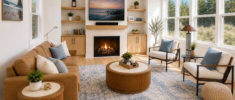Smart TV, fireplace