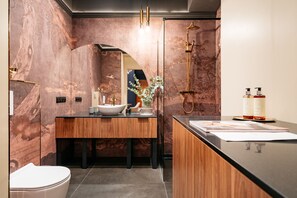 Appartamento Executive | Bagno | Doccia, set di cortesia gratuito, asciugacapelli, asciugamani