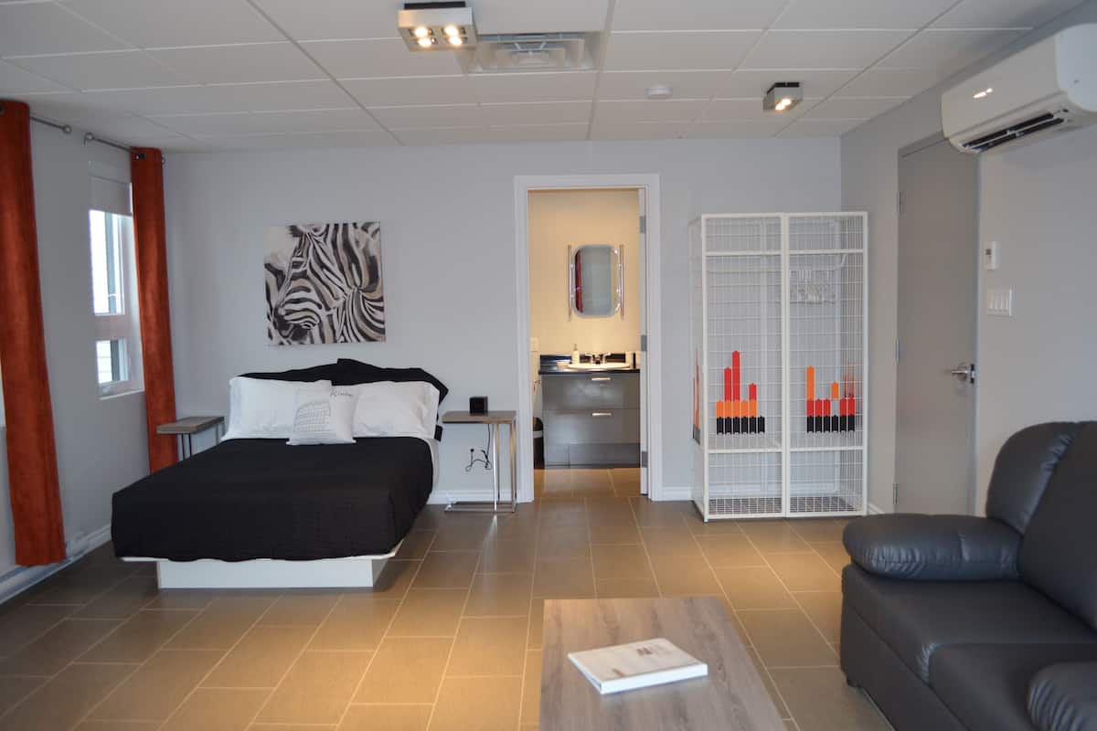 Loft avec un lit + divan-lit | 1 bedroom, desk, laptop workspace, soundproofing