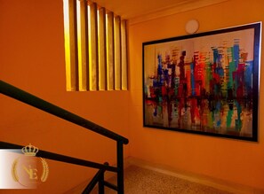 40-inch flat-screen TV with satellite channels, TV