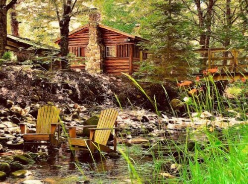 Rustic Log Cabin #4 - “Brookside”