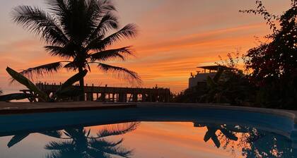 Beachfront villa is settled in Playa Agua Blanca 25 min from Puerto Escondido.