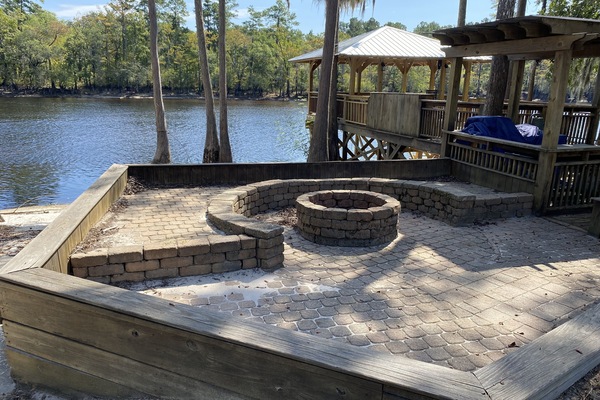 Fire pit overlooking river