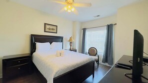 2 bedrooms, iron/ironing board, WiFi, bed sheets