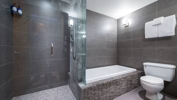 Bathtub, hair dryer, towels