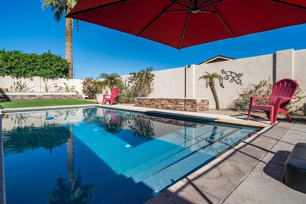 Elegant pool area with plenty of seating - gated and safe.