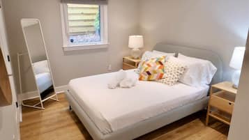 2 bedrooms, iron/ironing board, travel crib, WiFi