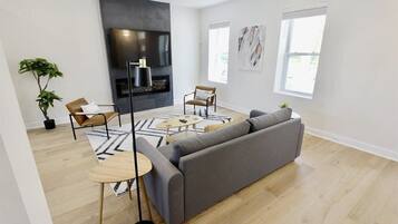 TV, fireplace, offices