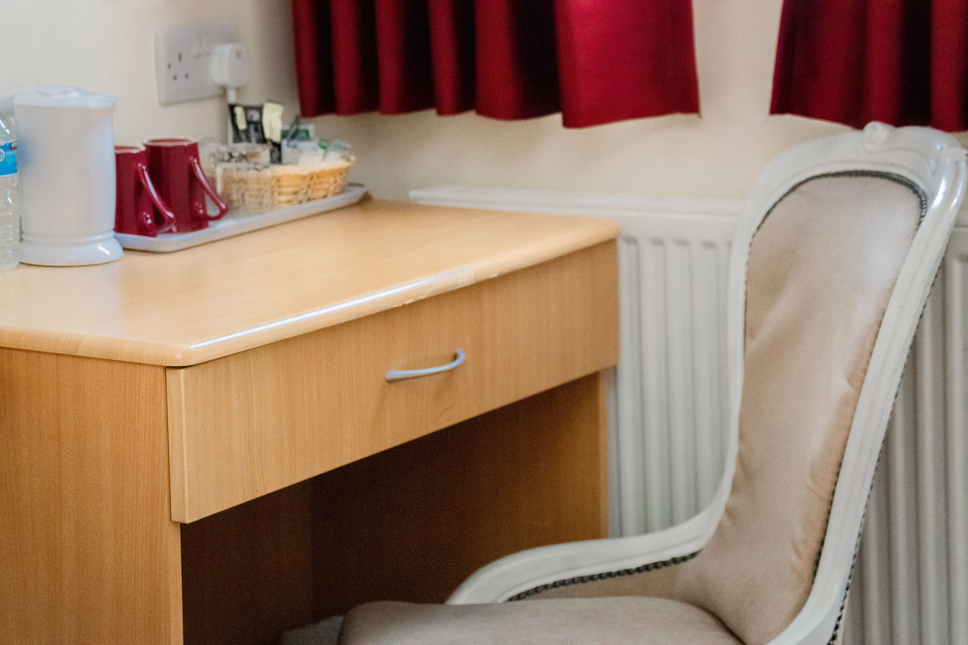 1 bedroom, desk, laptop workspace, blackout curtains