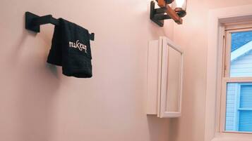 Hair dryer, towels