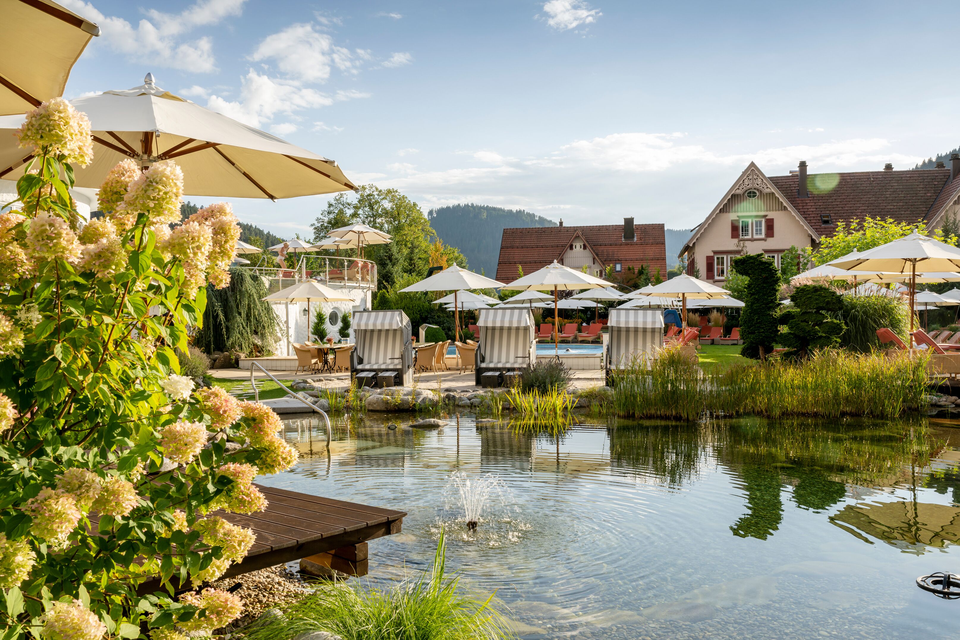 5 indoor pools, 4 outdoor pools, open 7:30 AM to 7:30 PM, pool umbrellas