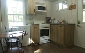 Fridge, microwave, coffee/tea maker