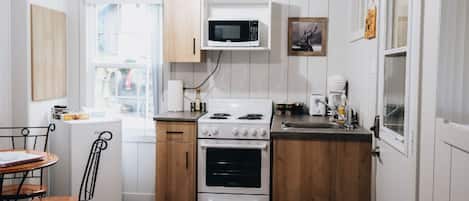 Fridge, microwave, coffee/tea maker