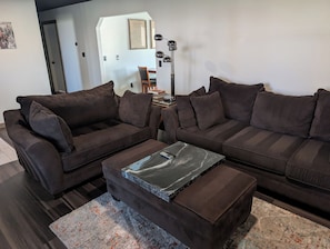 Smart TV, books, stereo, computer monitors
