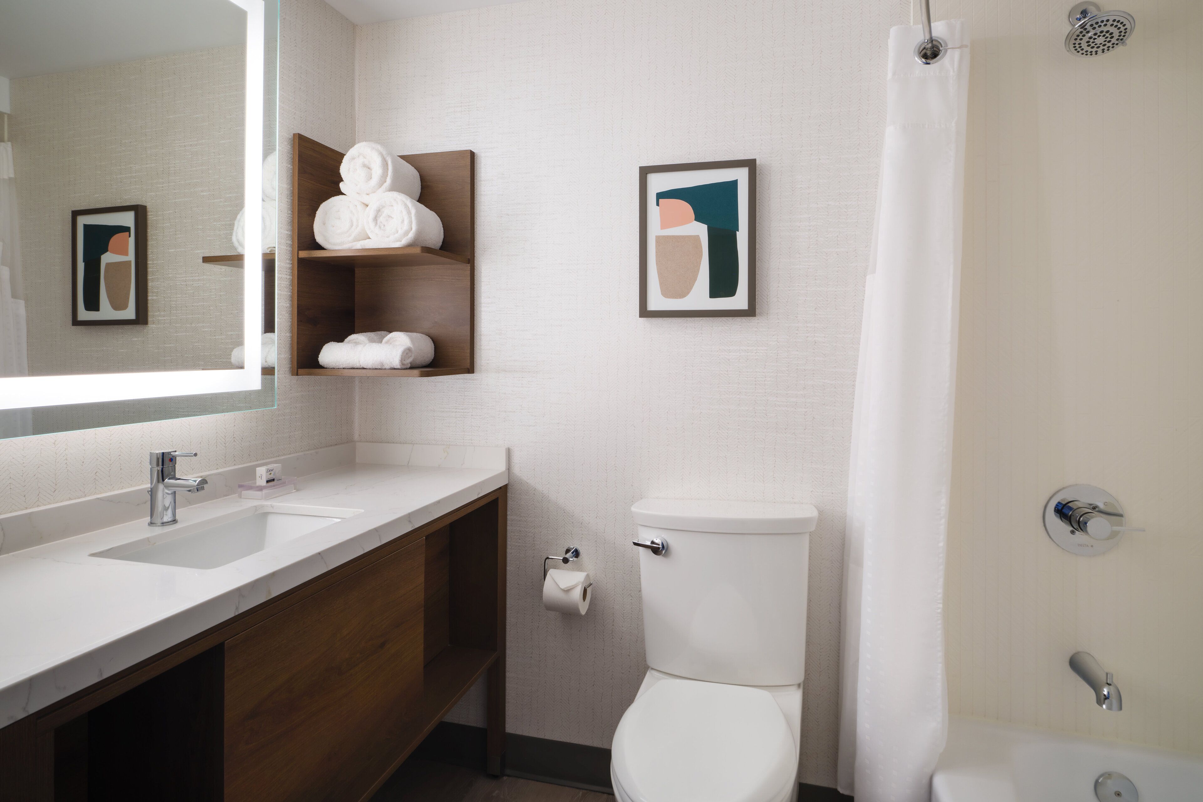 free toiletries, hair dryer, towels, soap