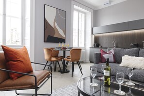 Apartment, 2 Bedrooms | Living area | TV - JOIVY Luxurious 2 Br Apt On Notable George Street (Edinburgh)
