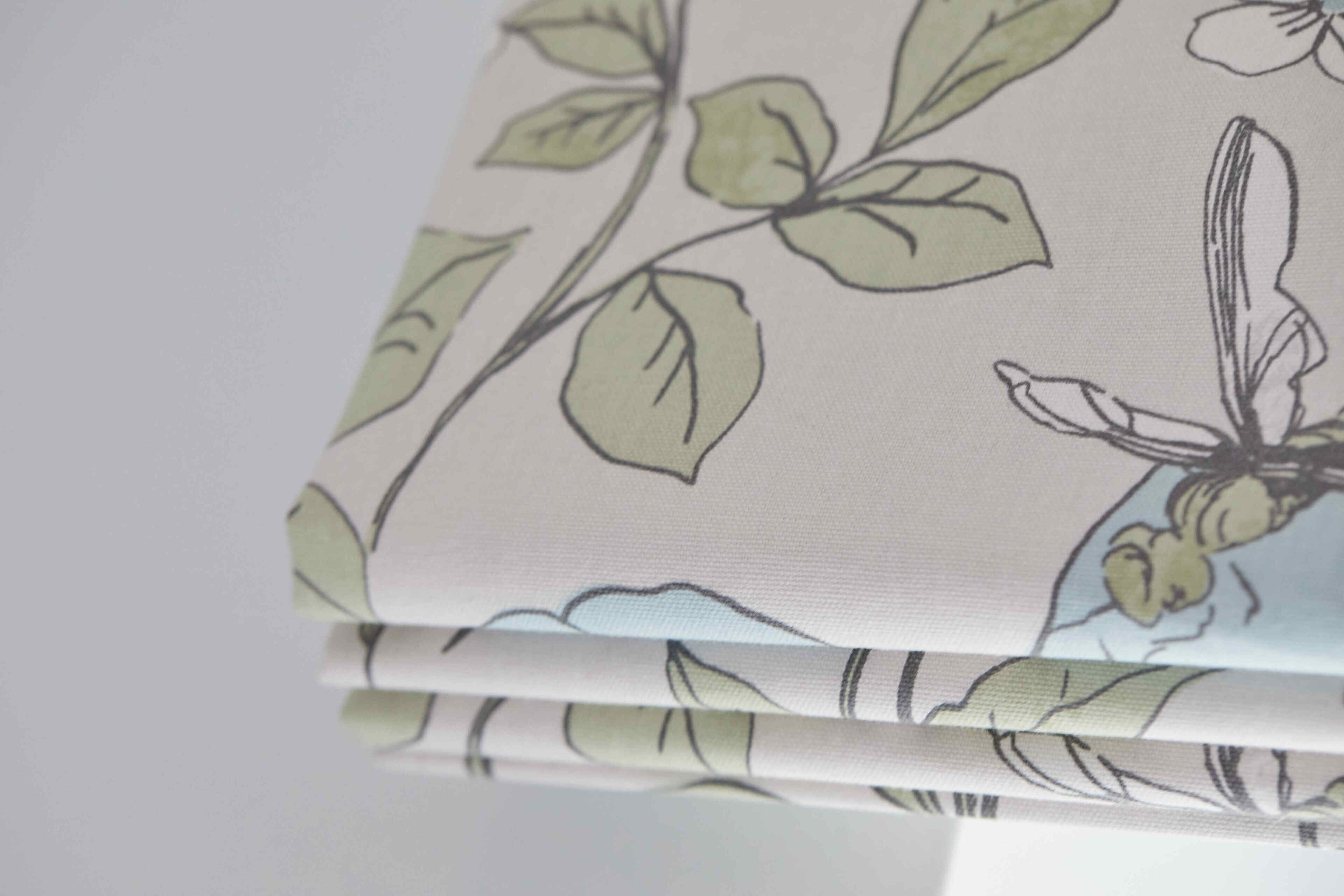A fabric with a floral pattern.