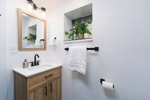 Hair dryer, towels