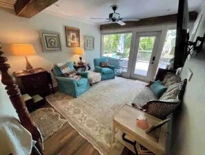 Smart TV, DVD player, books