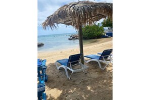 Beach nearby, sun-loungers