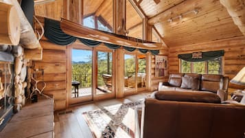 Flat-screen TV, fireplace, offices