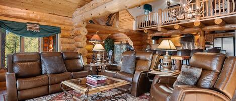 Flat-screen TV, fireplace, offices