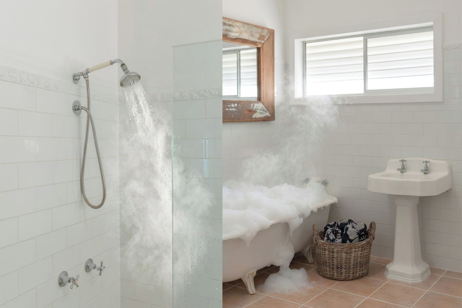 Hair dryer, towels