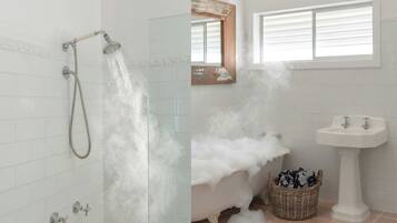 Hair dryer, towels