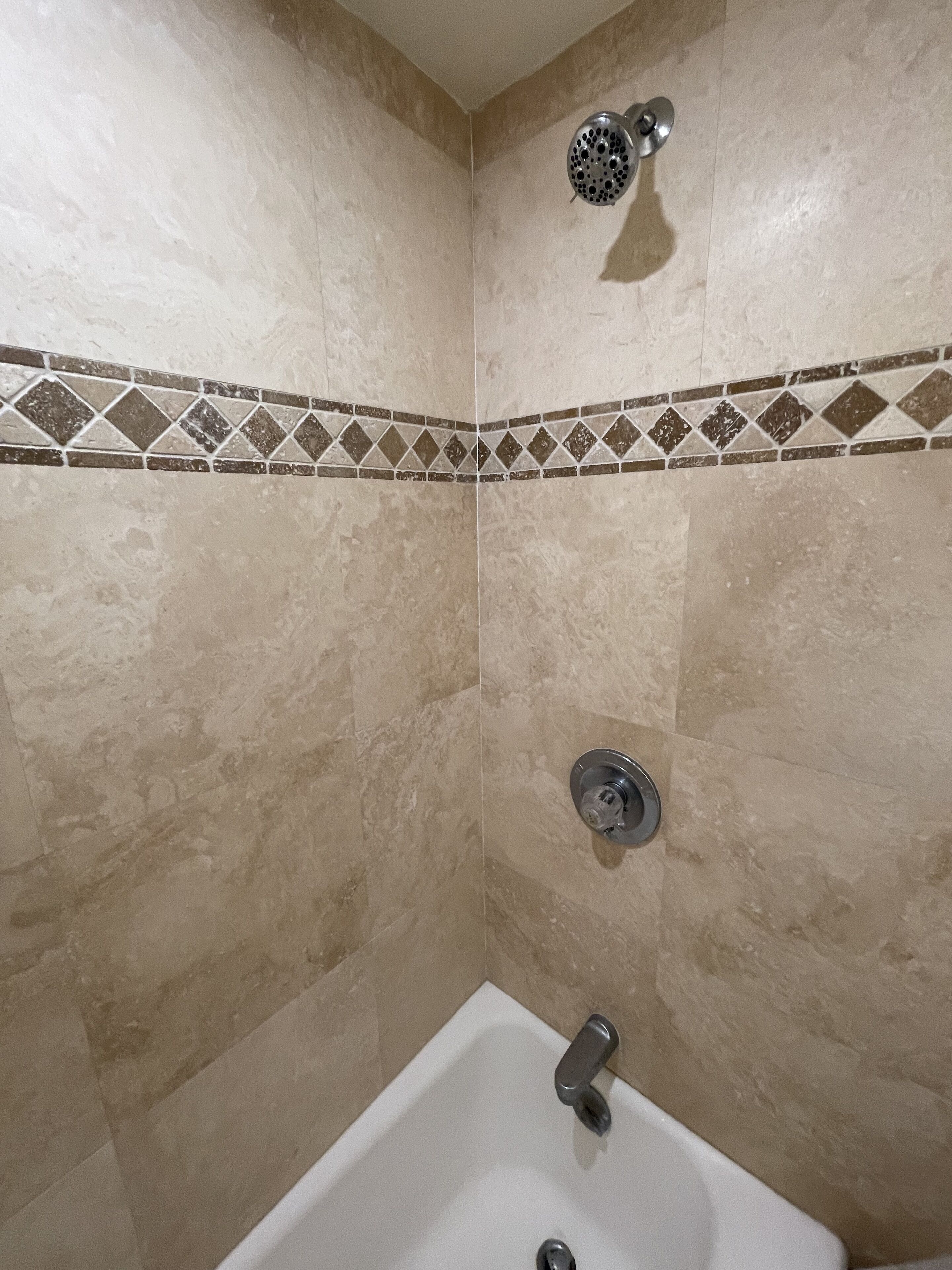 Combined shower/tub, hair dryer, bidet, towels