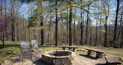 Hot Tub, Patio, and Fire Pit - Cooper's Ozark Cabin