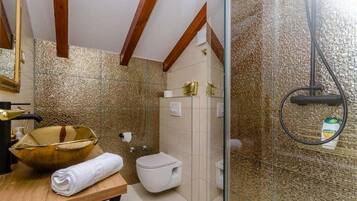 Villa (Two Bedroom Villa with Terrace and Se) | Bathroom | Shower, towels