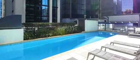 Basic Apartment, 1 Queen Bed | Pool | A heated pool