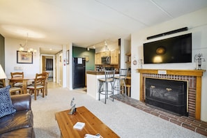 TV, fireplace, DVD player