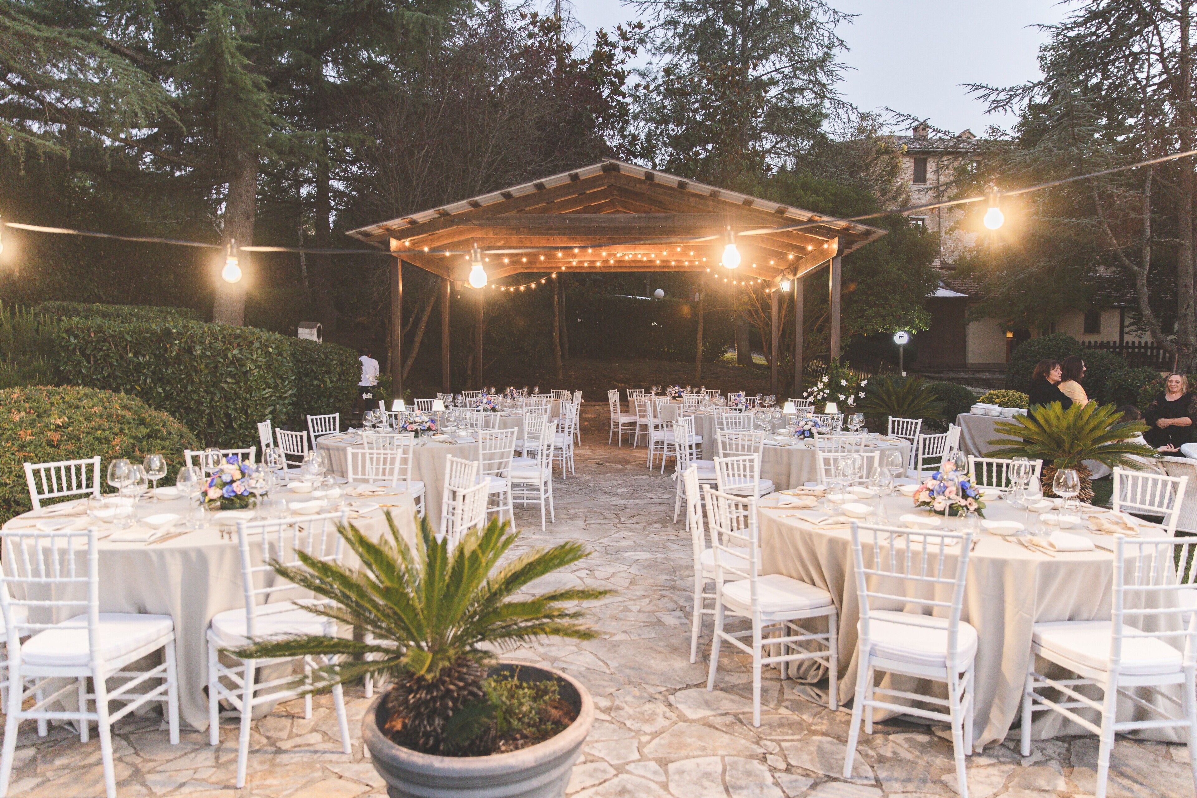 Outdoor banquet area