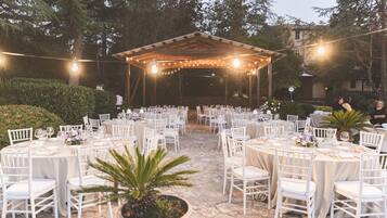 Outdoor banquet area