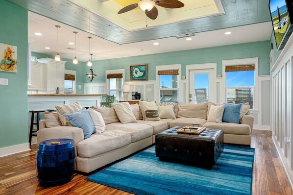 House, 3 Bedrooms | Living area | Smart TV, streaming services - The Beach House 3 Bedroom Home by RedAwning (Port Bolivar)