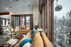 Smart TV, fireplace, DVD player, books